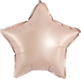 Шар с клапаном (10''/25 см) Мини-звезда, Карамель, Сатин, 1 шт.