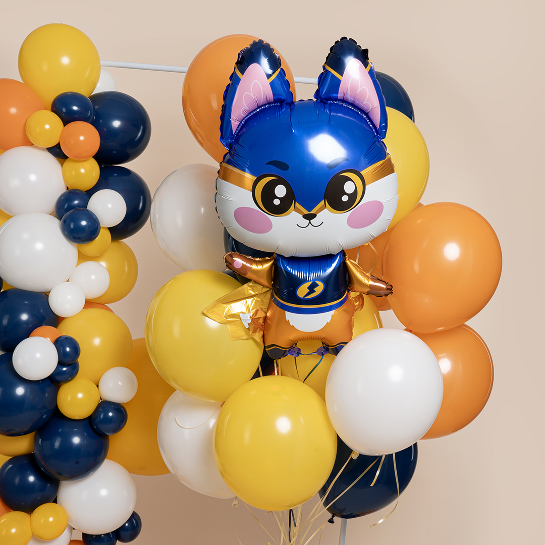 Шар (37''/94 см) Фигура, Лисенок Супергерой, 1 шт. в уп.