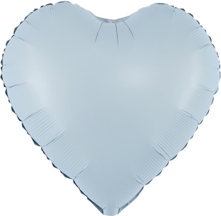 Шар (18''/46 см) Сердце, Голубой, Сатин, 1 шт.