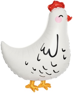 Шар (30''/76 см) Фигура, Курица, Белый, 1 шт. в уп.