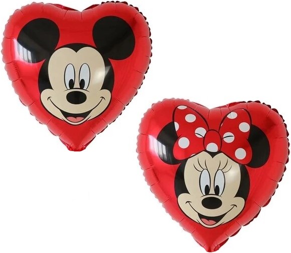 Шар (18''/46 см) Сердце, Любимые Мышки, Красный, 1 шт.