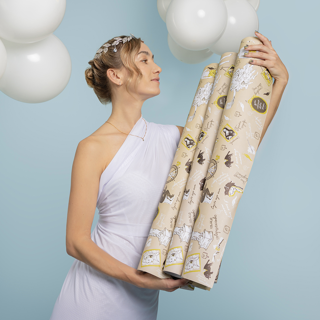 Упаковочная бумага 80гр (0,7*1 м) Произведения искусства, 10 шт.