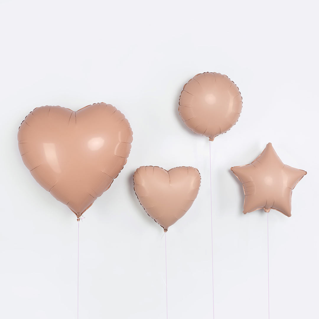 Шар (32''/81 см) Сердце, Винтажная роза, Матовый, 1 шт.