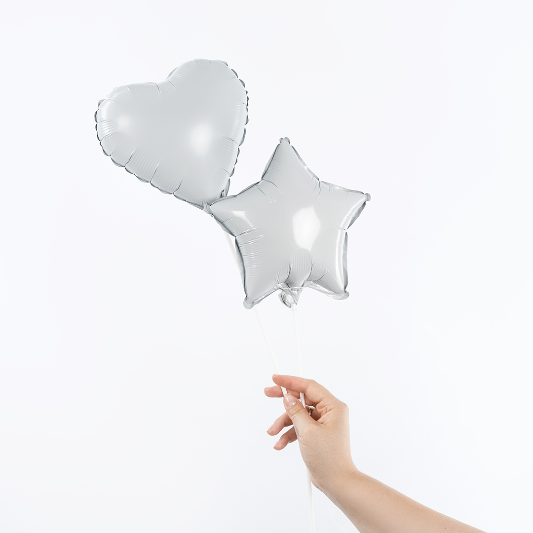 Шар с клапаном (10''/25 см) Мини-звезда, Белый, 1 шт.