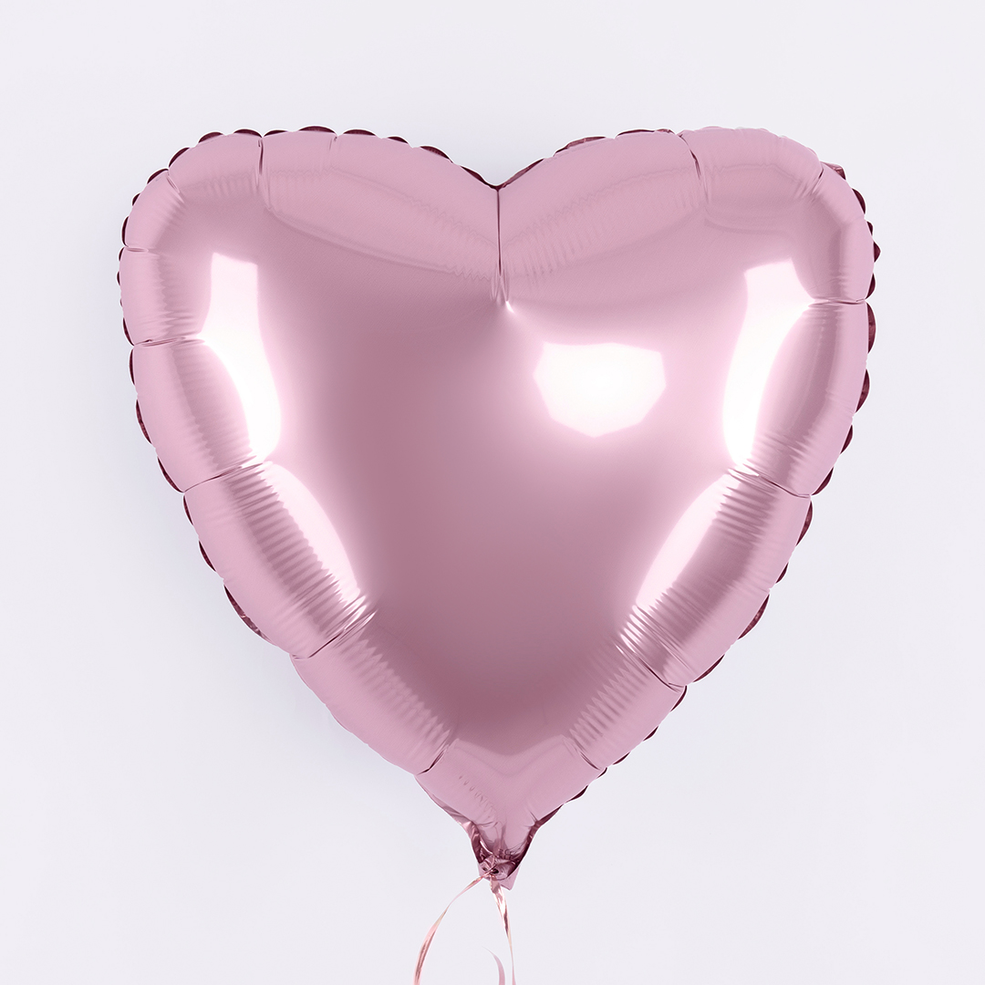 Шар (18''/46 см) Сердце, Розовый, Макарунс, 1 шт.