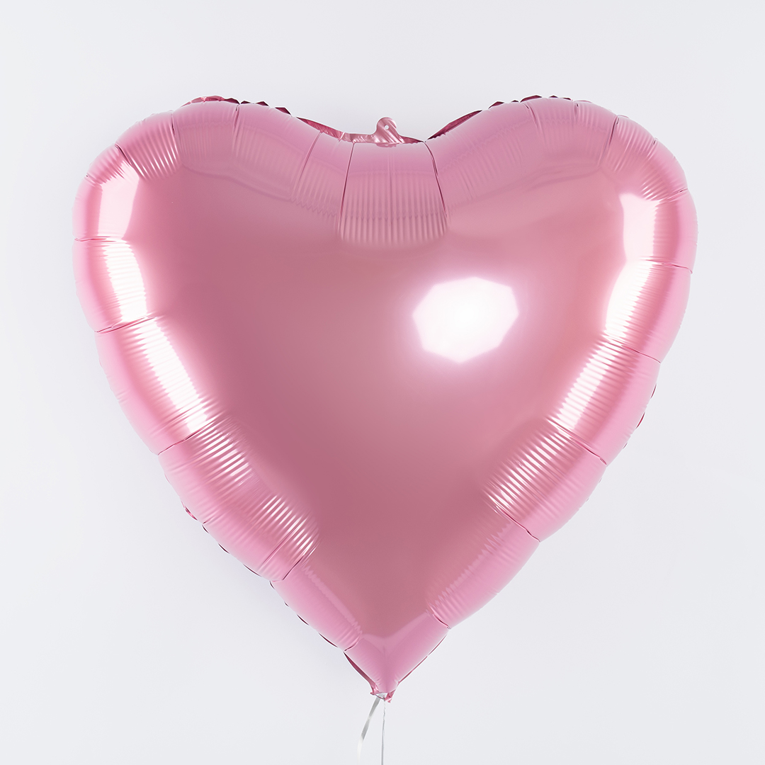 Шар (32''/81 см) Сердце, Розовый, 1 шт.