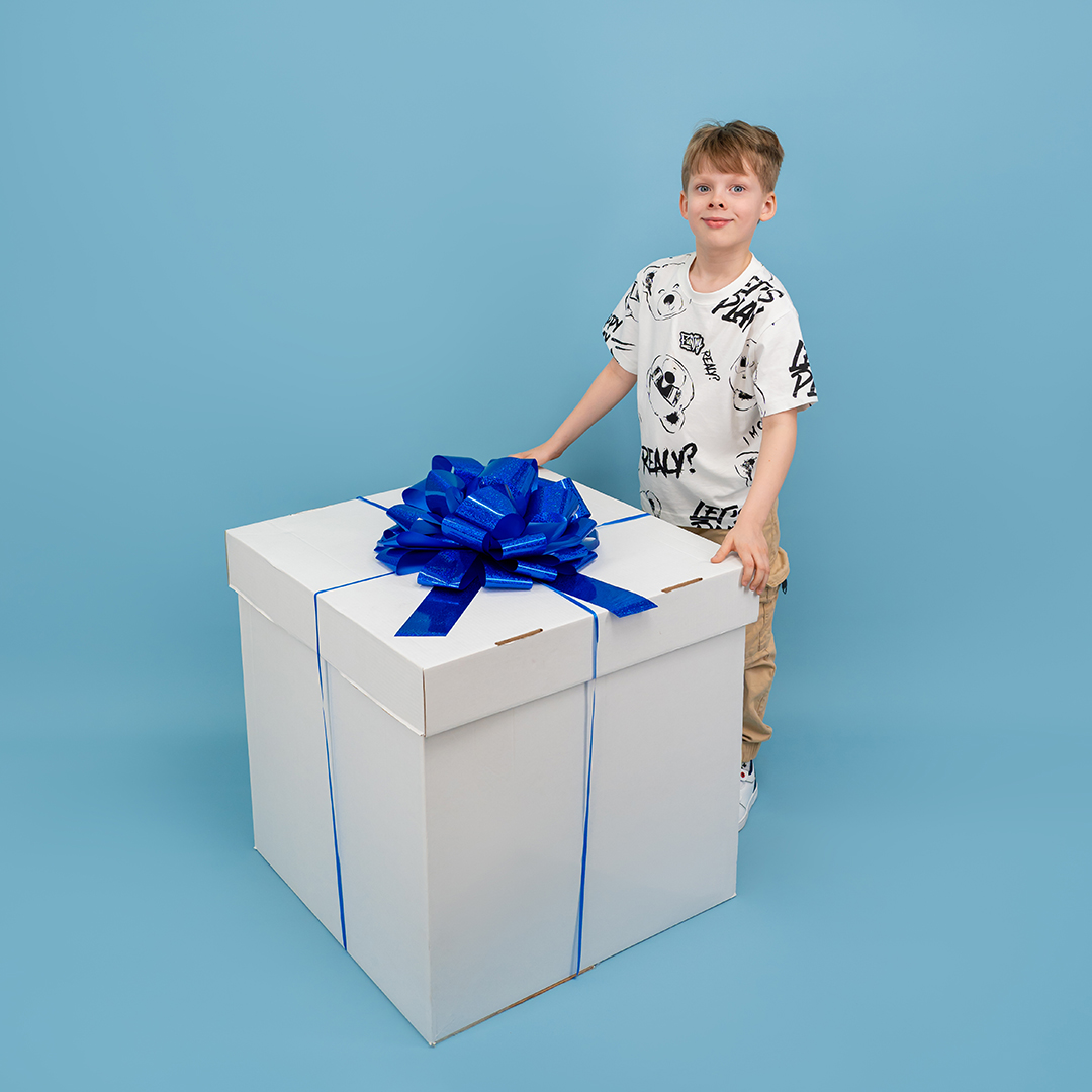 Бант Шар, Синий, Голография, 36 см, 1 шт. в упак. 