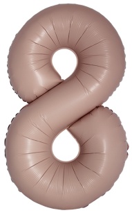 Шар (40''/102 см) Цифра, 8 Slim, Винтажная роза, Матовый, 1 шт.