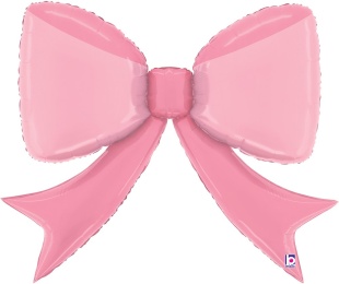 Шар (14''/36 см) Мини-фигура, Бант, Розовый, 1 шт.