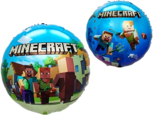 Шар (18''/46 см) Круг, Пиксельные человечки, Дизайн №3, 1 шт. в уп. (цв.этик.)