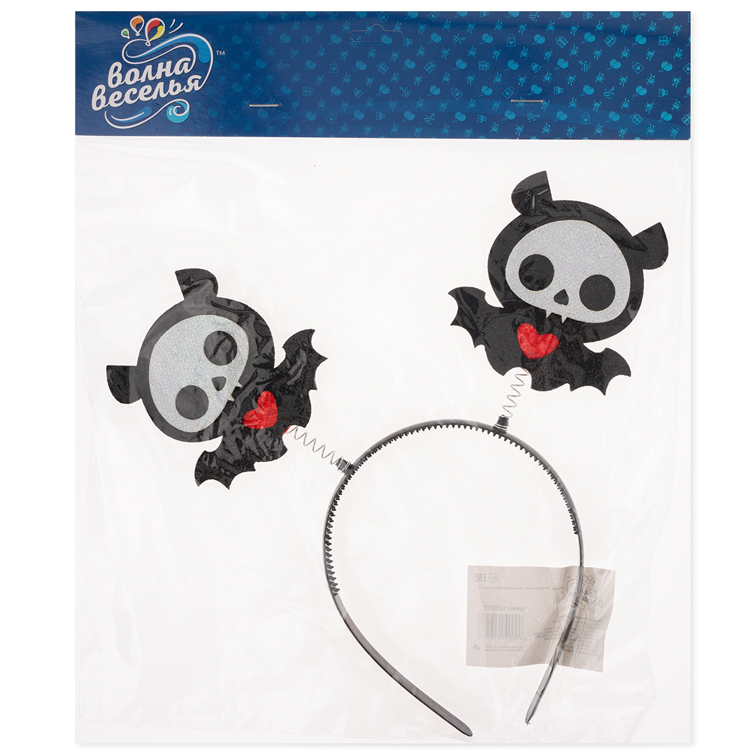 Ободок, Летучие мыши, Черный/Белый/Красный, 1 шт. 