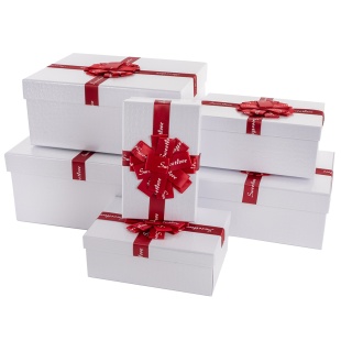 Набор коробок Эффектный подарок, Белый, 32*25*14 см, 6 шт. в упак. 