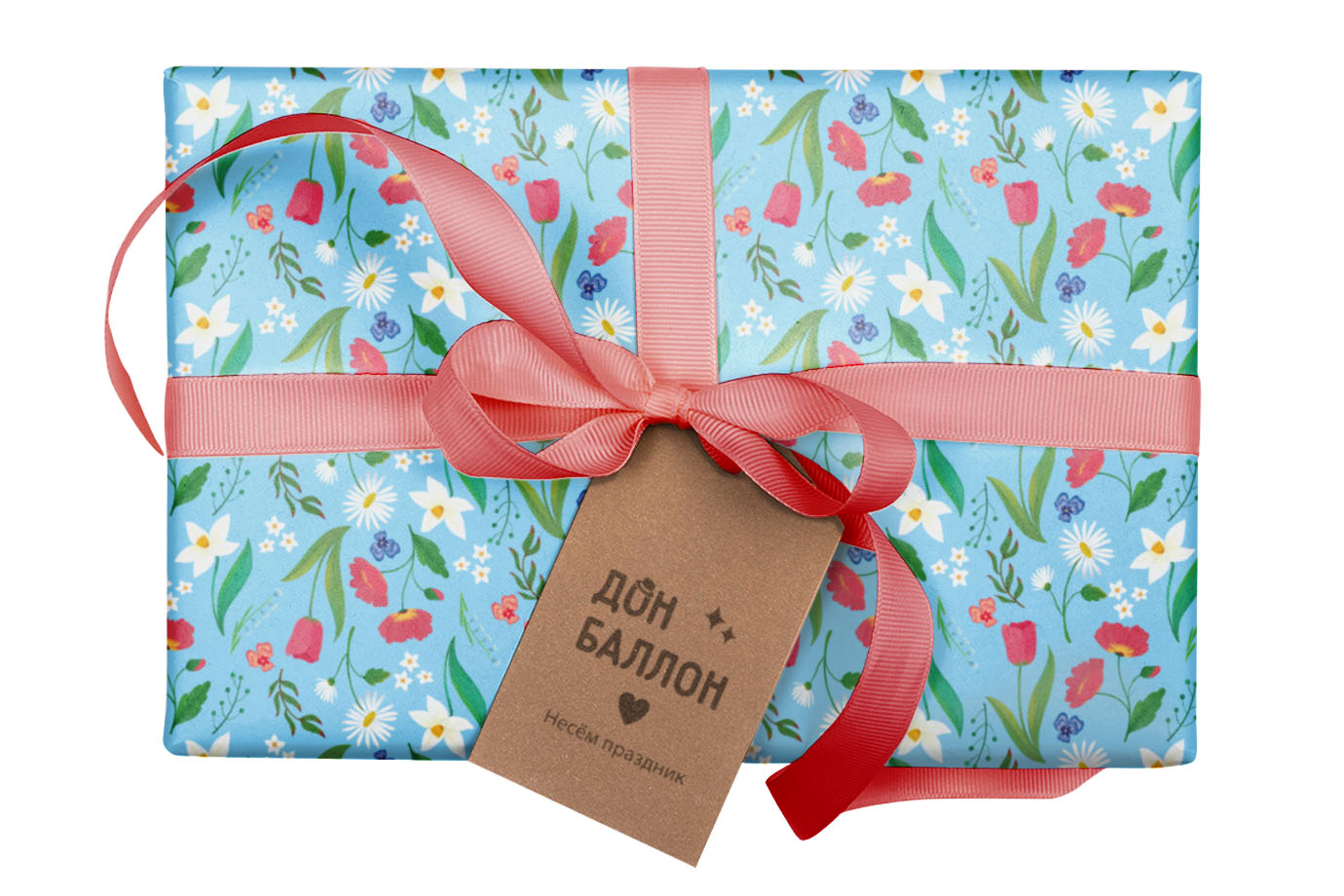 Упаковочная бумага 80гр (0,7*1 м) Любимые цветы, 10 шт.