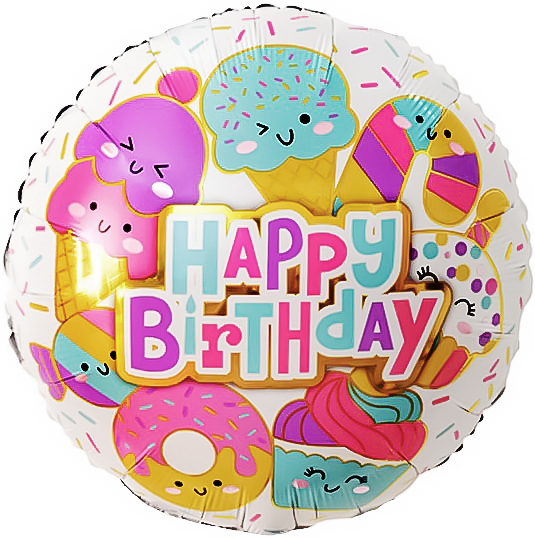 Шар (18''/46 см) Круг, Сладости, 1 шт.