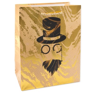 Пакет подарочный, 210гр, Мистер Икс, Дизайн №1, Металлик, 41,5*30*12 см, 1 шт.