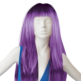 Парик карнавальный, 160 гр, Классик, Фиолетовый, 1 шт. в упак. 