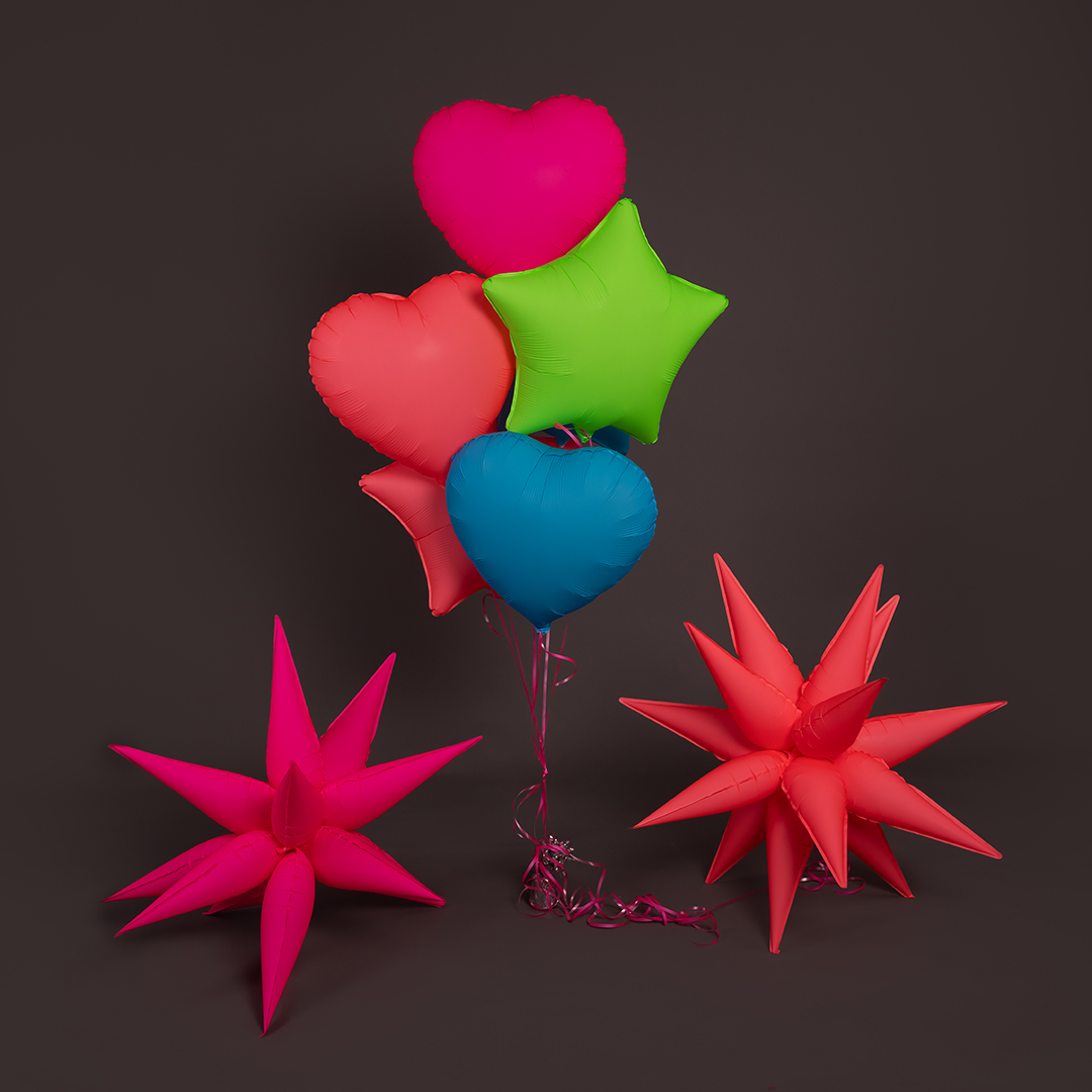 Шар (18''/46 см) Звезда, Салатовый, Неон, 1 шт.