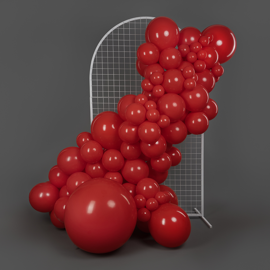 Шар (36''/91 см), Королевский красный, пастель, 1 шт.