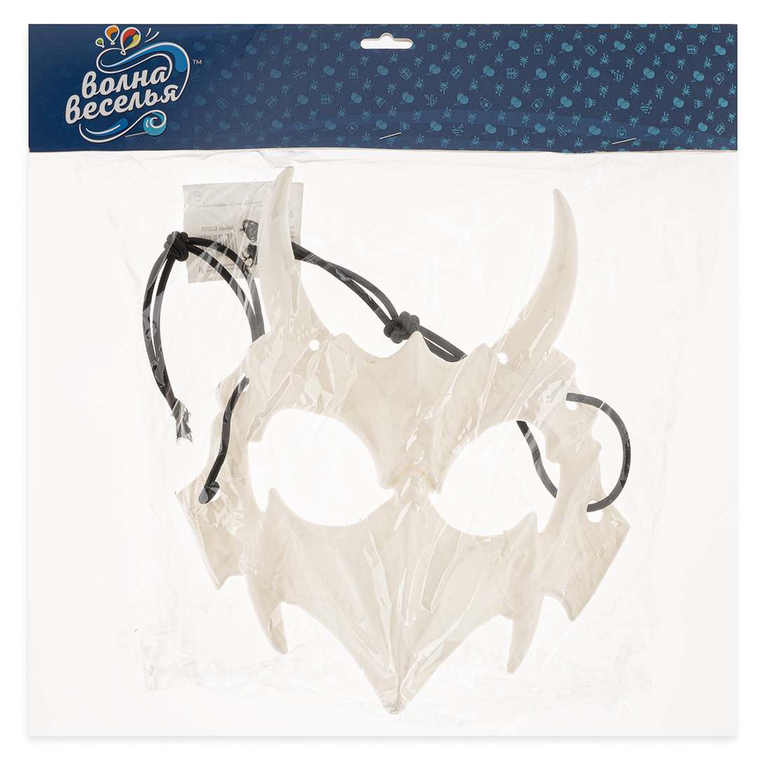 Карнавальная маска, Костяной демон, Белый, 18*20 см, 1 шт. 