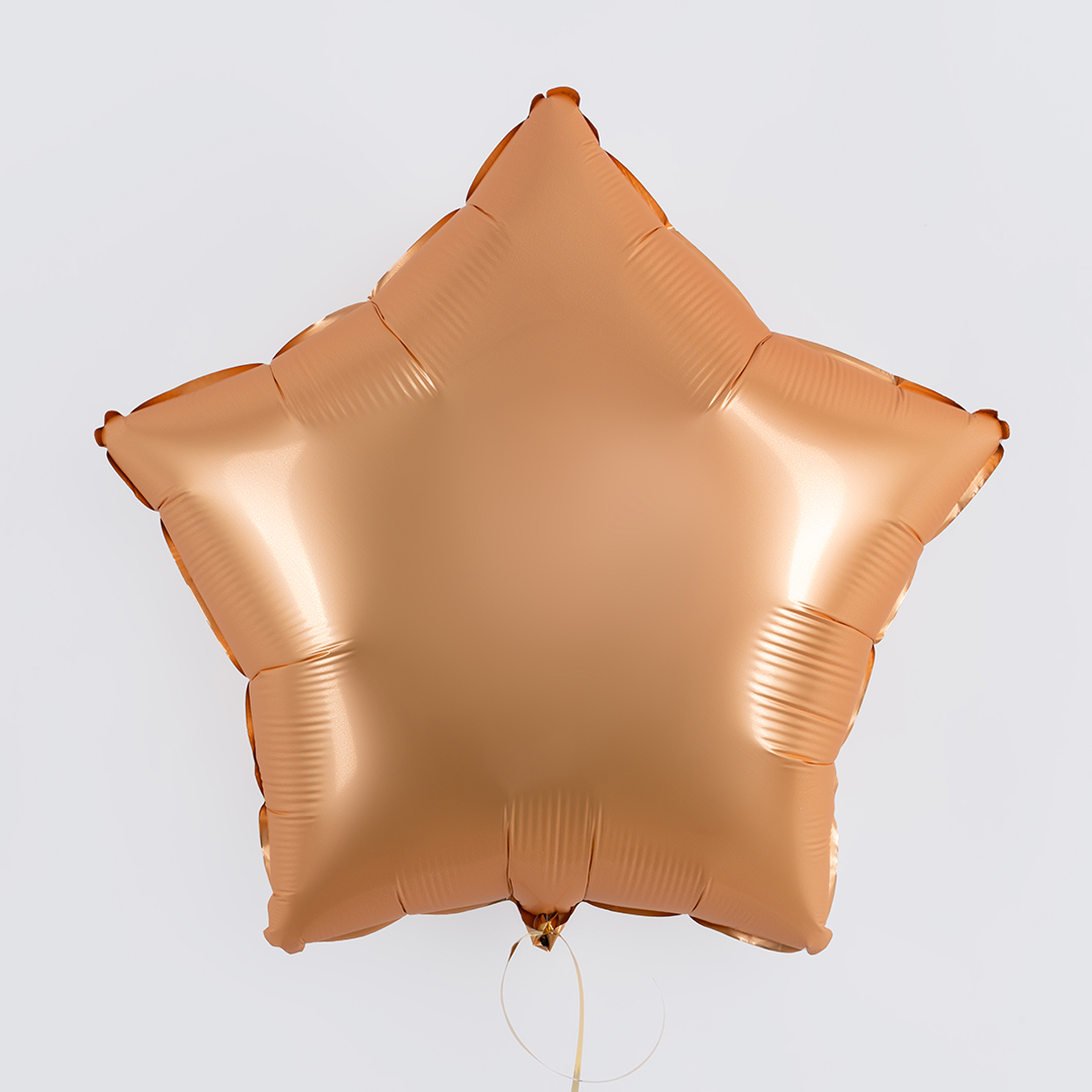 Шар (18''/46 см) Звезда, Персик, Сатин, 1 шт.