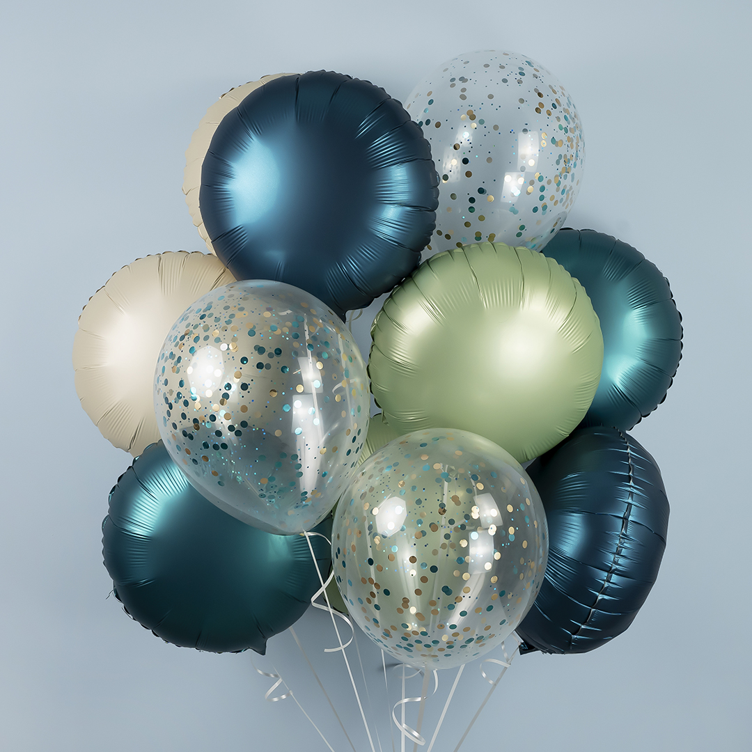 Шар (18''/46 см) Круг, Индиго, Сатин, 1 шт.