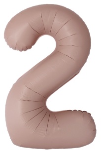Шар (40''/102 см) Цифра, 2 Slim, Винтажная роза, Матовый, 1 шт.