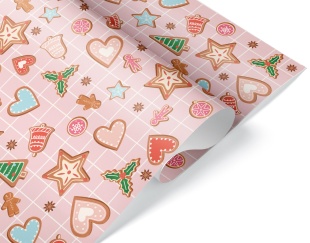 Упаковочная бумага 80гр (0,7*1 м) Сладкий Новый Год, 10 шт.
