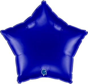Шар (9''/23 см) Мини-звезда, Темно-синий, 1 шт.