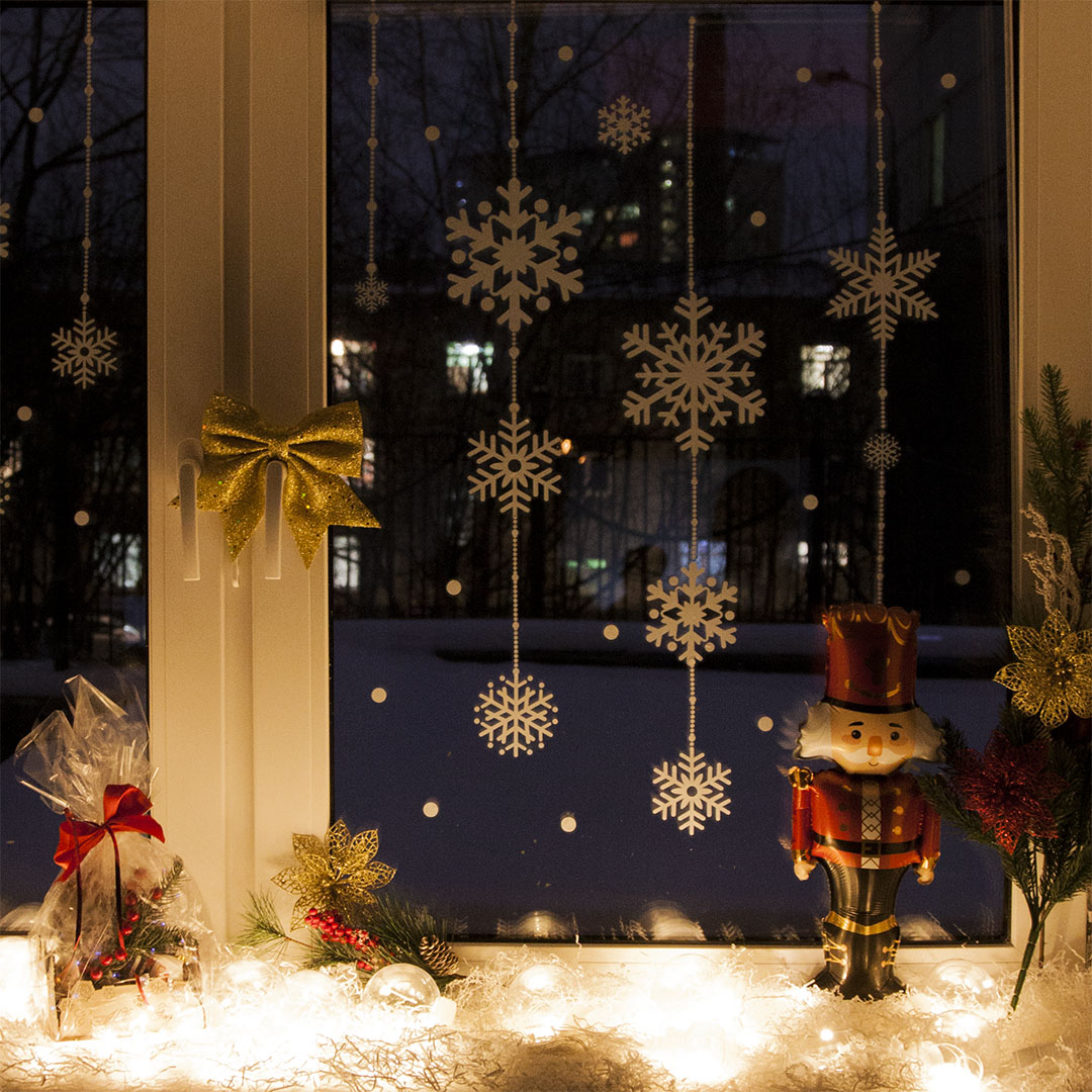 Цветок Пуансеттия, на клипсе, 14 см. Золото, с блестками, 2 шт.