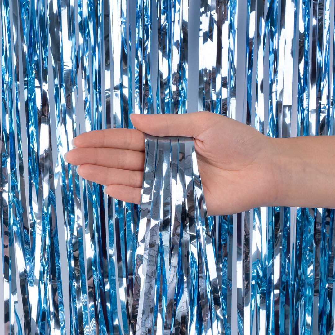 Занавес Дождик Голубой, Металлик, 100*200 см, 1 шт.