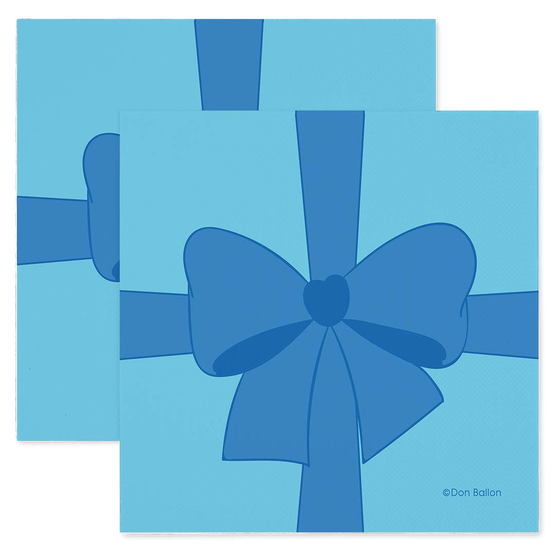 Сервировочные салфетки, Синий бант, Голубой, 33*33 см, 20 шт.