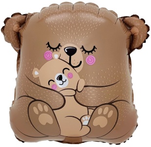 Шар с клапаном (15''/38 см) Мини-фигура, Мама медведица, 5 шт. в уп. (цв.этик.)