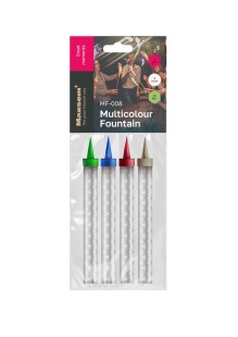 Свеча Фонтан для торта, Цветное пламя, 30 сек, Ассорти, 10 см, 4 шт.