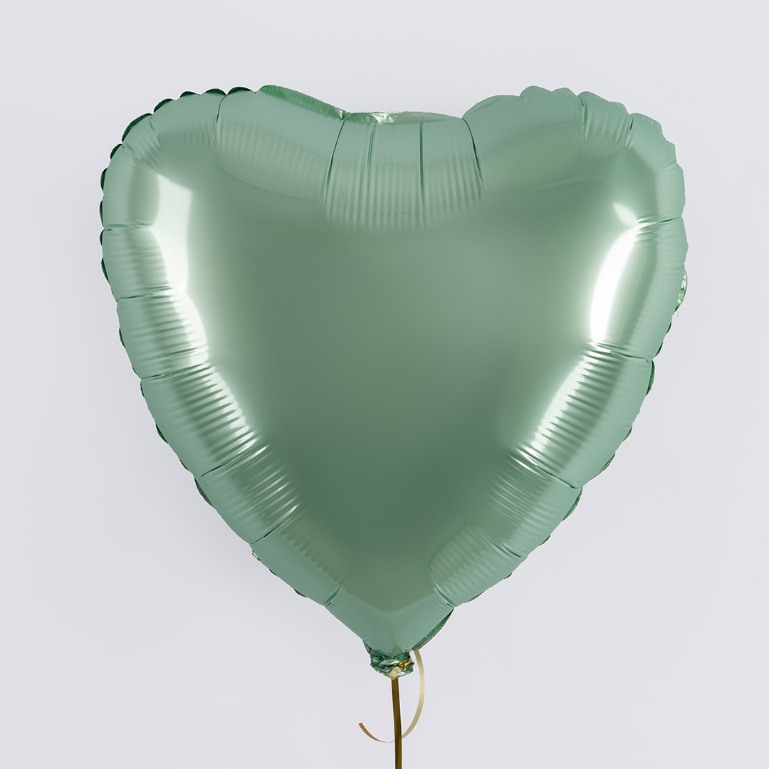 Шар (18''/46 см) Сердце, Мятная глазурь, Сатин, 1 шт.