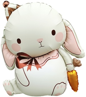 Шар (35''/89 см) Фигура, Зайка в колпачке, 1 шт. в уп.