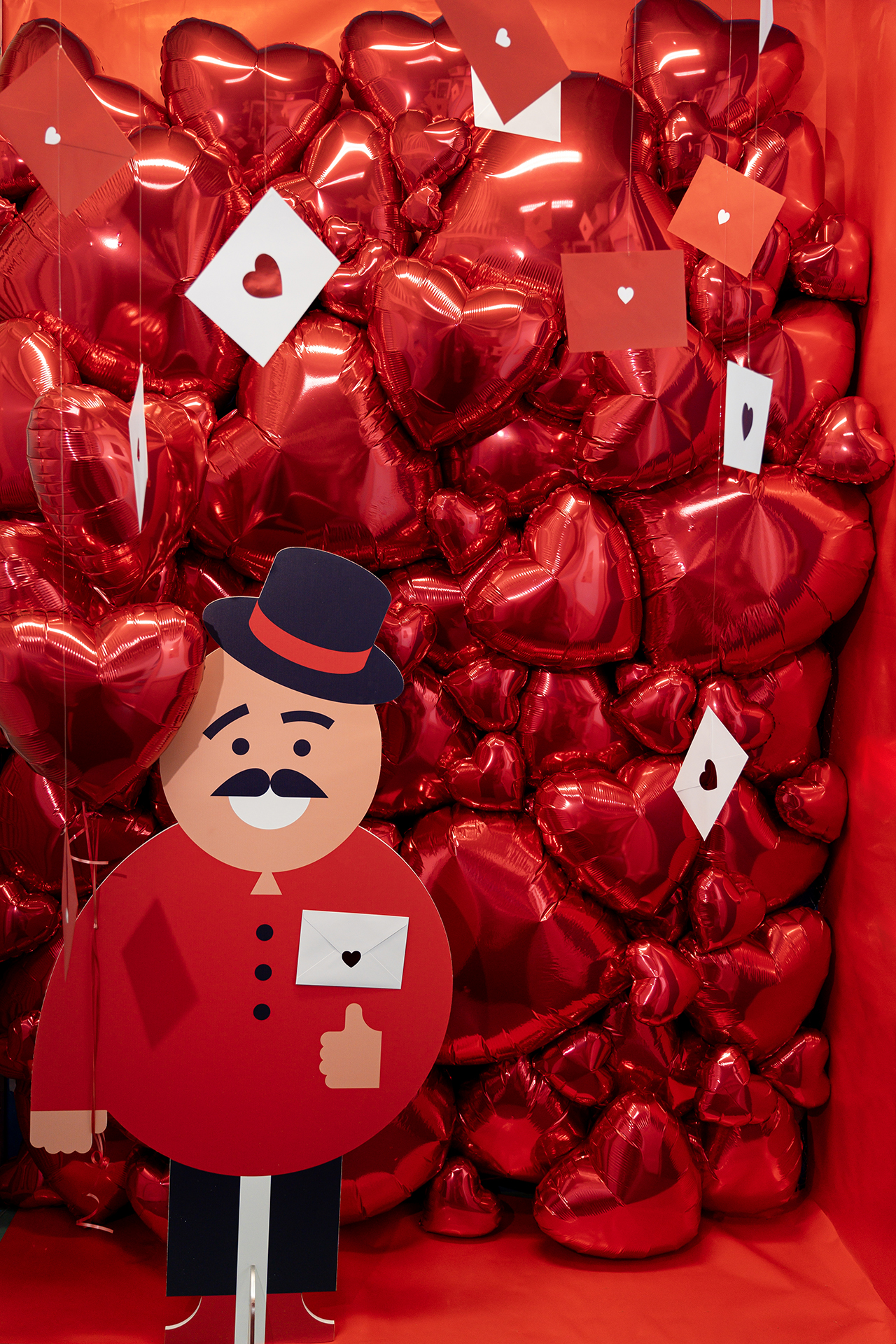 Шар (9''/23 см) Мини-сердце, Красный, 1 шт.