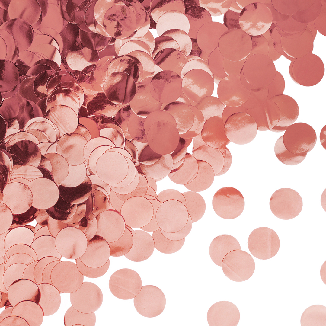 Конфетти фольга Круг, Розовое Золото, Металлик, 2 см, 50 г.