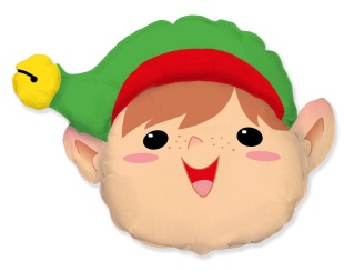 Шар (11''/28 см) Мини-фигура, Голова, Веселый Эльф, 1 шт.