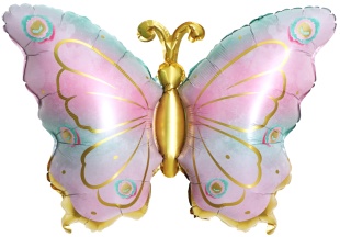 Шар (31''/79 см) Фигура, Нежная бабочка, Градиент, 1 шт. в уп.