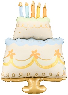 Шар (41''/104 см) Фигура, Праздничный торт, Сатин, 1 шт.