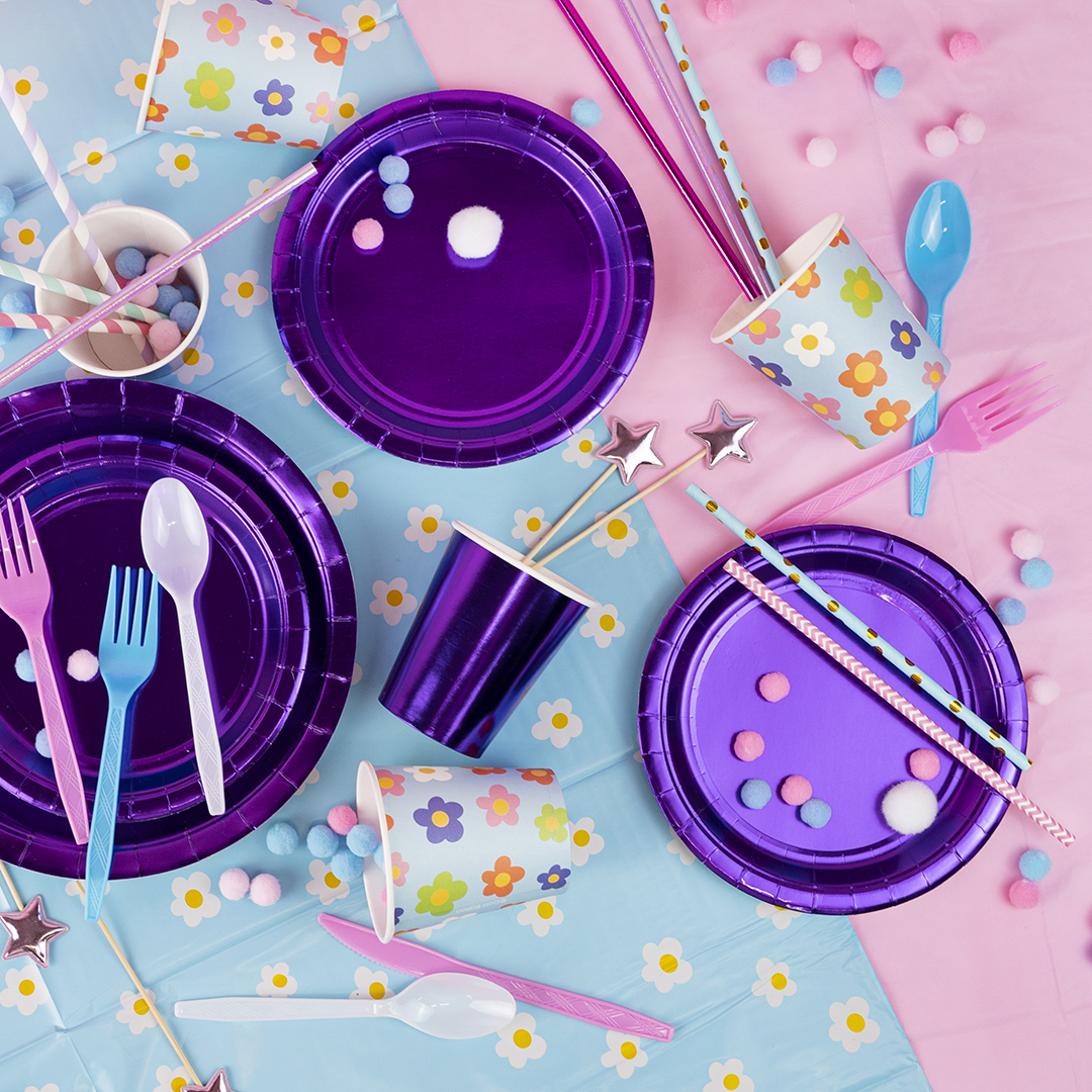 Тарелки (7''/18 см) Фиолетовый, Металлик, 6 шт.