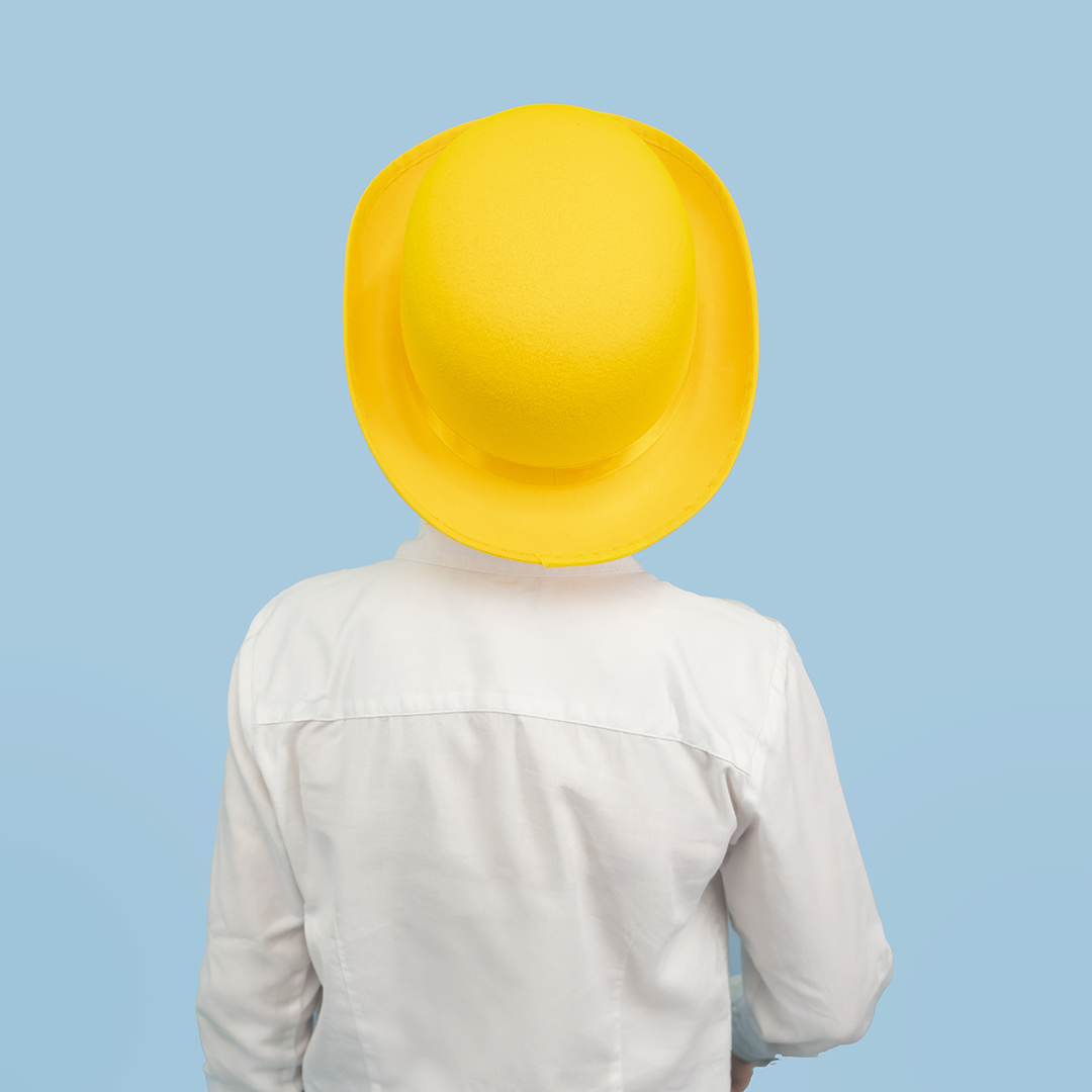 Шляпа Котелок, фетр, Желтый, 56-58 разм., 1 шт. 