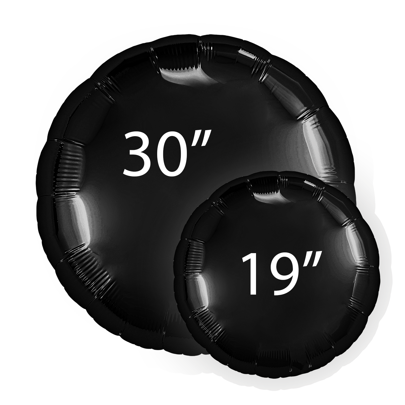 Шар (30''/76 см) Круг, Черный, 1 шт. в уп.