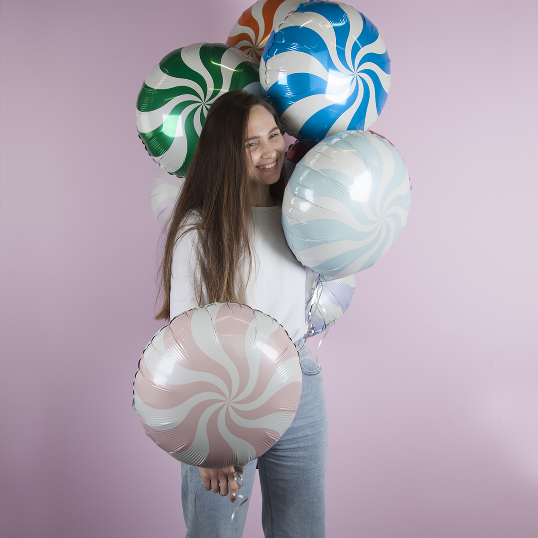 Шар (18''/46 см) Круг, Леденец, Персиковый, Макарунс, 1 шт.