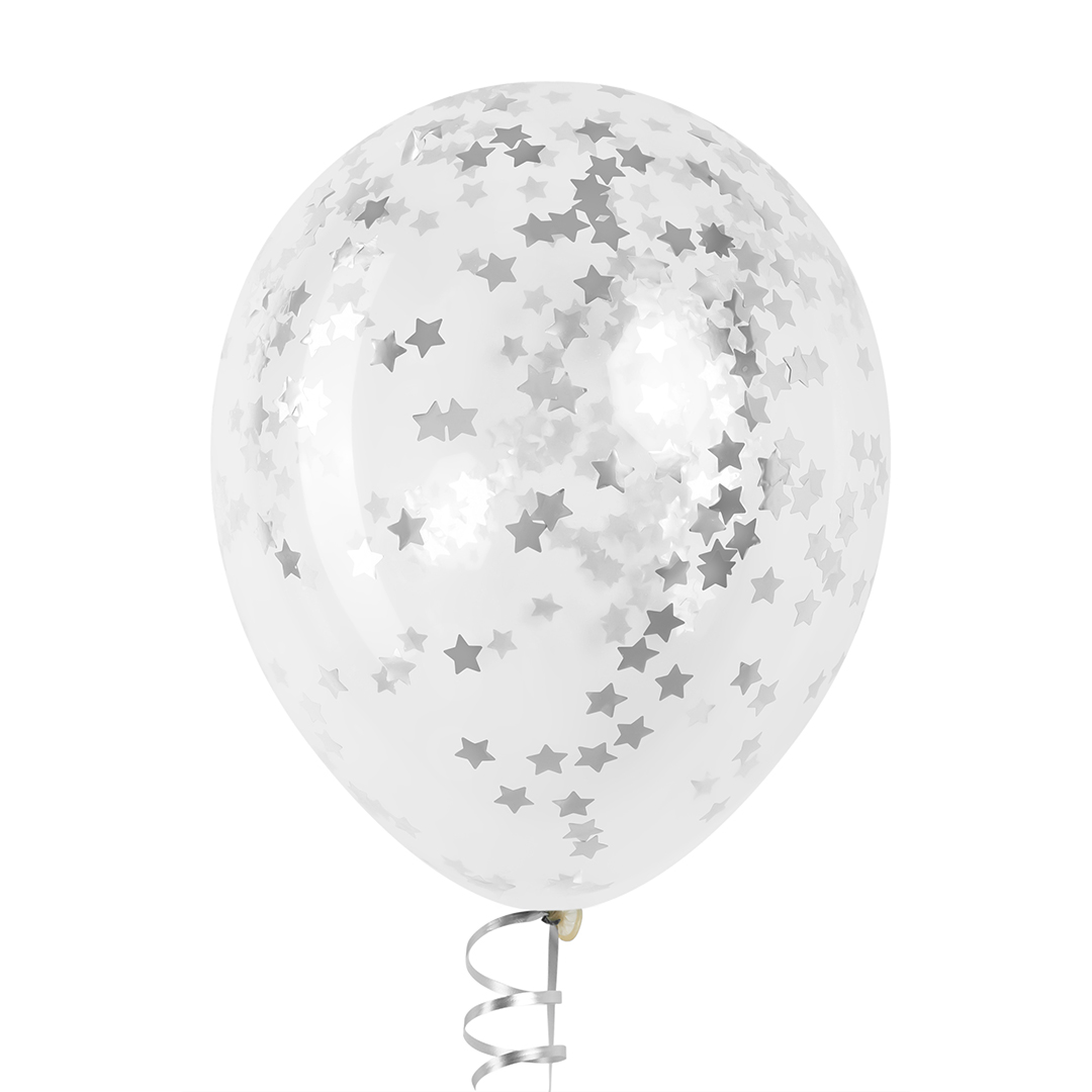 Конфетти фольга Звезда, Серебро, Хром, 1,5 см, 50 г.