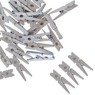 Декоративные прищепки, 3 см. Серебро, 24 шт.