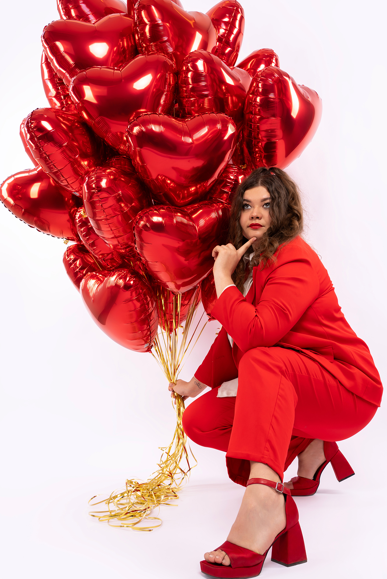 Шар (19''/48 см) Сердце, Красный, 1 шт.