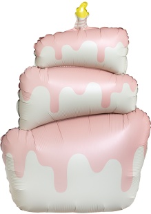Шар (37''/94 см) Фигура, Торт, Розовый, Сатин, 1 шт. в уп.