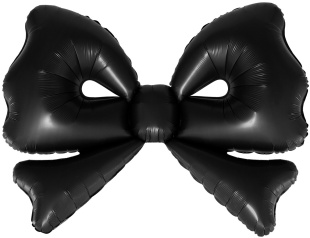 Шар (50''/127 см) Фигура, Бант, Черный, Сатин, 1 шт. в уп.