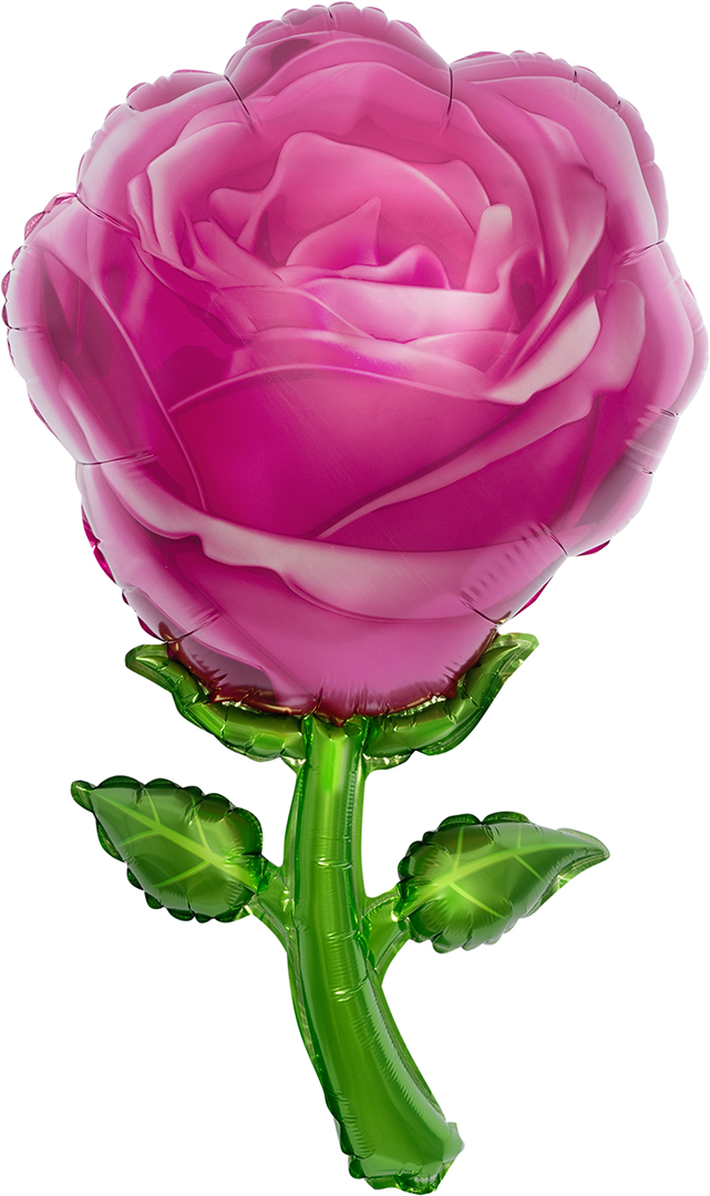 Шар (32''/81 см) Цветок, Роза, Розовый, 1 шт. в уп.